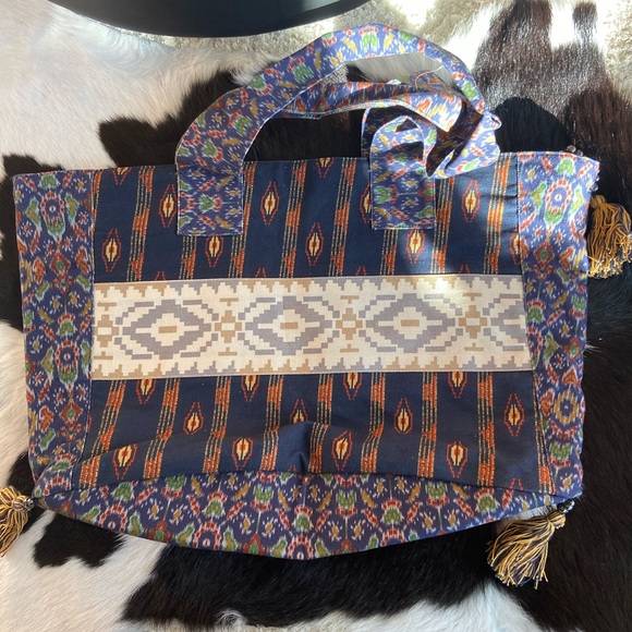 🔖 FREE PEOPLE Handbag Tote With Tassels - Picture 1 of 4